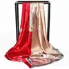 Oferta Especial Seda de Hangzhou Sedas y Satines Bufanda Cuadrada Grande de 90 cm Bufanda de Seda Simulada Bufanda Versátil para Mujer Chal Delgado de Primavera y Otoño Protección Solar
