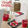 Juego de Fundas para Asiento de Inodoro Navideñas Más Vendidas Transfronterizas, Juego de Dos Piezas de Muñeco sin Rostro, Decoraciones de Funda para Asiento de Inodoro de Papá Noel