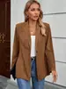 Amazon Temu Transfronteiriço 2025 Novo Conjunto de Jaqueta Cardigan Elegante de Cor Pura Outono e Inverno Europeu e Americano para Mulheres