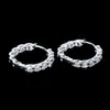Pendientes de Moda Transfronterizos Europeos y Americanos, Completamente Incrustados con Moissanita, Plata de Ley S925, Lujo Ligero, Pendientes de Cielo Estrellado de Gama Alta para Mujer