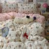 Juego de cama Clase A de Algodón Puro de Cuatro Piezas Juego de Cama de Algodón Puro de Tres Piezas Sábanas Funda de Edredón Funda de Edredón Cama Sábanas Dormitorio de Estudiantes Juego de Tres Piezas 4