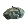Boina Octagonal de Camuflaje para Mujer, Moda de Primavera y Otoño, Boina de Artista con Estampado de Leopardo, Circunferencia de Cabeza Grande, Boina Retro Británica