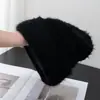 Gorro de Punto de Color Caramelo Estilo Coreano con Pelo Largo para Mujer en Otoño e Invierno Gorro de Lana Grueso y Cálido con Protección para los Oídos a Prueba de Viento Peludo