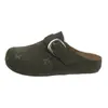 Sandálias Birkenstock Originais de Couro com Tachas nos Dedos Femininas 2026 Outono Novo Estilo Versátil Outdoor Casual Slip-on Preguiçoso Mules
