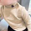 Camiseta Interior de Terciopelo de Media Cuello Alto para Niños y Niñas en Otoño e Invierno, Tops de Dibujos Animados Casuales y Versátiles, Camisetas de Manga Larga para Niños Talla Mediana y Grande