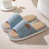 Chinelos de Linho para Quatro Estações para Uso Interno, Novos Antiderrapantes, Absorventes de Suor, Silenciosos, de Tecido de Algodão e Linho, para Convidados, Primavera e Verão