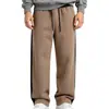 Pantalones de chándal de invierno para hombre, europeos y americanos, peso pesado, otoño e invierno, holgados, retazos, simples, versátiles, pantalones deportivos, con felpa, casuales, de pierna recta