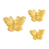 Plata de Ley S925 Chapada en Oro Diamante Racimo de Flores Mariposa Agujero Pasante Accesorios Joyería Hecha a Mano DIY Estilo Chino Fresco y Sencillo Cuentas Espaciadoras