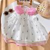 Vestido de Niña Verano Delgado Estilo Coreano Vestido de Princesa de Niña Falda de Malla Vestido Chaleco de Moda para Niña Falda Floral