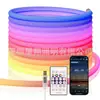 Fita de LED RGB Colorida em Estoque Iluminação 360 Graus Redonda à Prova d'Água Água Corrente Neon 5V Fita de LED Trançada Colorida RGB