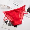 Novas Calcinhas de Renda de Cor Sólida Europeias e Americanas Vazadas Sexy Femininas de Cintura Baixa Transparentes de Renda em estoque Atacado