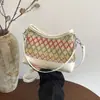 Shuai Mi Home Bolso Tejido Trendy para Axila para Mujer 2026 Verano Nuevo Bolso de Paja de Moda Bolso de Hombro Simple