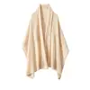 Cachecol de Tricô de Caxemira Novo Outono e Inverno Cachecol Jacquard de Cor Pura Feminino Protetor de Pescoço Quente Xale Grande Cachecol Grande de Tricô