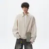 Camisa a Rayas Falsa de Dos Piezas Desconstruida Americana Unisex Otoño Marca de Moda Alta Gama Suelta Casual de Manga Larga