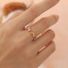 Anillo Plateado Azúcar Arcoíris Serie Arcoíris para Mujer Chapado en Oro con Cristal de Color Cristal ins Anillo Avanzado Punto