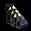 Suporte de exibição de óculos trapezoidais de acrílico Suporte de exibição de carteira multicamadas Bolsa transparente Óculos Armazenamento de joias
