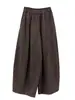 Calças Balão Cropped de Perna Larga Estilo Japonês, Caimento Solto, Tamanho Plus, Cobre o Quadril, Perna Larga, Grossas, Estilo Despojado, Calças Casuais Emagrecedoras