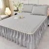Juego de Tres Piezas Falda de Cama Estilo Princesa de Látex Mate Verano 2026 Nuevo Colcha de Encaje de Verano Sábana con Borde de Falda
