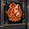 Pegatina para Ventana Ozon Artículo Caliente Pegatina de Cristal Año Nuevo Ruso del Cordero Decoración de Año Nuevo Disco Redondo Zodiaco Cordero Flor de Ventana Pegatina de Puerta