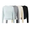Suéter de Tricô com Manga Longa e Uma Manga Só Estilo Ins Blogger 2026 Novo Cor Sólida Slim Fit Valoriza Camada Base