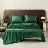 Comercio exterior transfronterizo color sólido teñido seda sintética seda conjunto de tres piezas Europa y Estados Unidos simple sábana sábana para cama funda de almohada ropa de cama