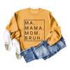 Estação independente da Amazon MA MAMA MOM BRUH letra solta outono e inverno blusa de manga comprida de base coletes tamanho grande atacado