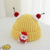 Gorro Navideño Lindo de Invierno Gorro de Lana para Niños Color Sólido Cálido Gorro de Punto para Bebés de 2 a 7 Años Exportación