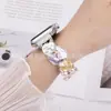 Fivela Deslizante Apple Cor Irregular Pintura a Óleo Pulseira de Relógio de Metal Apple Watch Sport Pulseira de Relógio Elástica