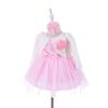 616 traje-vestido de bebé cumpleaños de luna llena niñas manga larga abrigo de encaje vestido de princesa vestido de boda para niños