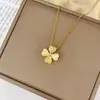 Collar de Flor de Cuatro Hojas con Piedra Ojo de Gato de Alta Gama, Cadena para Clavícula Nueva y de Moda de Lujo Ligero, Decoración de Cadena para el Cuello Moderna y Sencilla