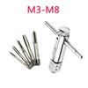 Chave catraca manual ajustável para macho de roscar M3-M8 M5-M12 alongada para roscagem para frente e para trás acessórios