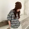 En Stock Fábrica Al Por Mayor Otoño e Invierno Gorro Holgado 100% Lana para Mujer, Circunferencia de Cabeza Grande, Efecto Adelgazante, Gorro Cálido de Pareja, Gorro Turbante