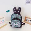 Nova Bolsa Infantil da Moda com Lantejoulas Mochila Princesa para Menina Mochila Fofa com Laço Grande e Orelhas Compridas