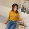 Camisa básica de modal com gola alta discreta para mulheres, top interno versátil slim-fit para outono e inverno, top simples de manga longa com alta elasticidade