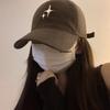 Gorra de béisbol Cruz Negra para mujer extra grande profundización ala ancha cara-mirando gorra de pico pequeño estilo coreano todo-partido sombrero para cabeza grande