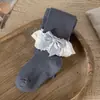 Leggings Nuevos para Niñas Primavera y Otoño Mallas Lisas de Encaje Pantalones Largos para Bebé para Uso en Exteriores Leggings para Niños