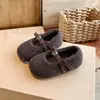 Zapatos de Peluche de Flor Lindos para Niños Otoño e Invierno Estilo Nuevo Pequeño Mediano Grande Zapatos de Algodón para Niños Slip-on Niña Bebé Zapatos Cálidos