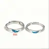 Anillo de plata pura s999 mariposa azul sueño para mujer, anillo de nicho de alta gama para pareja, anillo ajustable de lujo ligero, regalo para novia