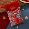 Tela de Brocado de Lujo para Boda, Sobre Rojo con Carácter de Bendición, Bolsa de Sobre Rojo para Ceremonia de Té de Boda, Paquete Rojo de Tela de Tamaño Grande