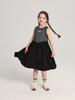 Pudding Haru Vestido Novo de Verão para Meninas Estilo Retrô Vestido Colete Listrado Moda Versátil Saia Infantil