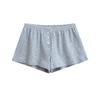 Shorts Estampados Estilo Hong Kong Trendyy Hottie para Mulheres 2025 Novo Cintura Baixa Três Botões Solto Perna Larga Casual Calças de Casa
