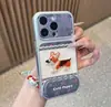 Funda de Teléfono de Cachorro Bordada en Mezclilla Compatible con iPhone 16 Pro Max Funda para Teléfono Apple 17 Funda de Cambio Rápido Electrochapada