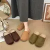 Nuevos Zapatos de Felpa Retro Birkenstock de Media Pantufla para Otoño/Invierno 2026 para Mujer, Calzado de Exterior con Suela Gruesa, Calientes, Fáciles de Poner, Zapatos Peludos Perezosos