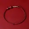Pulsera de Cuerda Roja Cinabrio Año Zodiacal para Mujer Infinito Rico Trenzada Púrpura Oro Arena Tobillera Regalo de Pareja Mayoreo