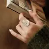 Novo Anel de Renda Vazada Estilo Chinês para Mulheres, Anel Aberto Borboleta Retrô de Nicho, Tendência Elegante e Versátil de Anel para Dedo Indicador