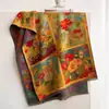 Bufanda de Imitación Cachemir Estilo Pintura al Óleo Vintage Nueva Otoño/Invierno 2026 para Mujer, Calentador de Cuello Chal Jacquard Versátil de Alta Gama al por Mayor