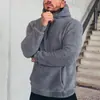 Comercio exterior 2025 nuevo otoño suéter con capucha casual para hombre talla grande abrigo cálido de moda de terciopelo de doble cara para hombre