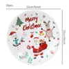 Decoraciones de Papá Noel Navideño Plato Desechable para Cena Mantel Navideño Charola de Papel Vaso de Papel Servilleta Juego de Vajilla para Fiesta