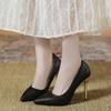 Tacones Altos Franceses Zapatos de Moda Elegantes y Sexys para Mujer Punta Afilada Nuevas Bailarinas de Primavera y Otoño para Mujer 2024 Tacones de Aguja