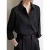 Camisa de manga larga para mujer con caída suave, camisa de moda holgada, estilo universitario, top de primavera y otoño, chaqueta casual, moderna
